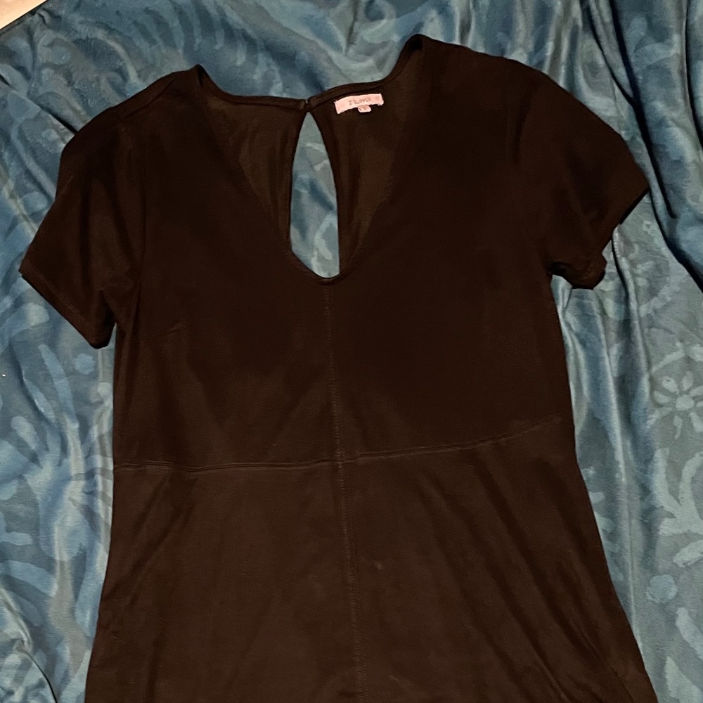 Z Supply The Suede Shift Dress Black Mini Dress